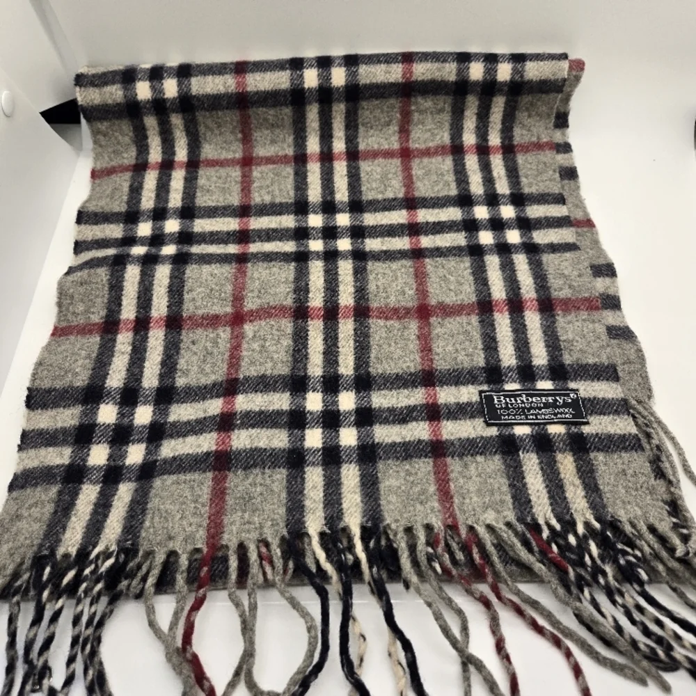 Burberry Gray Plaid Scarf - Picture 1 of 4